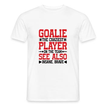 Goalie Gear Goalkeeper Definition 12 - Men's T-Shirt - white - Front - AI Model Male 178 dark (178cm)