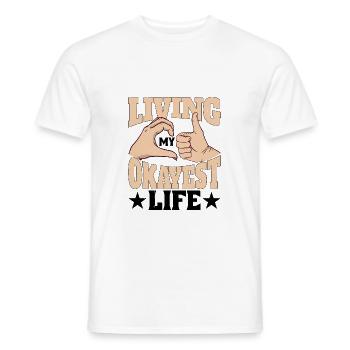Vivre ma vie la plus agréable 5 - T-shirt homme - blanc - Devant - AI Model Male 178 dark (178cm)