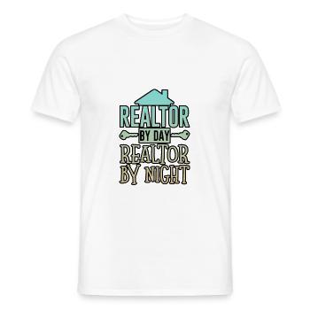 Realtor By Day Realtor By Night 4 - Men's T-Shirt - white - Front - AI Model Male 178 dark (178cm)