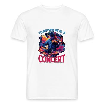 I'd Rather Be At A Concert 9 - Men's T-Shirt - white - Front - AI Model Male 178 dark (178cm)