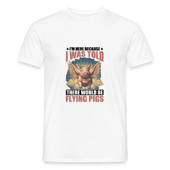 On m’a dit qu’il y aurait des cochons volants 23 - T-shirt homme - blanc - Devant - AI Model Male 178 dark (178cm)