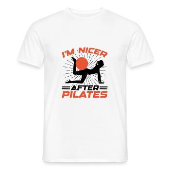 I'm Nicer After Pilates 2 - Männer T-Shirt - Weiß - Vorne - AI Model Male 178 dark (178cm)
