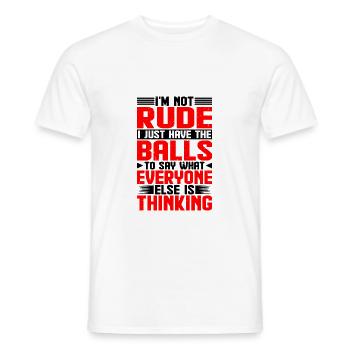 The Balls To Say What Everyone Else Is Thinking 1 - Men's T-Shirt - white - Front - AI Model Male 178 dark (178cm)