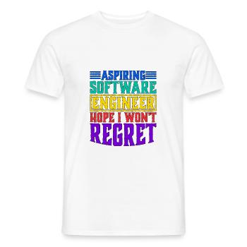 Aspiring Software Engineer, Hope I Won't Regret - Men's T-Shirt - white - Front - AI Model Male 178 dark (178cm)