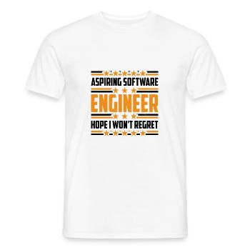 Aspiring Software Engineer, Hope I Won't Regret 3 - Men's T-Shirt - white - Front - AI Model Male 178 dark (178cm)