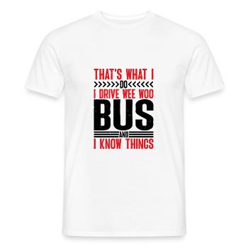 Je conduis un bus Wee Woo et je sais des choses 6 - T-shirt homme - blanc - Devant - AI Model Male 178 dark (178cm)