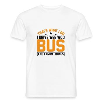 Je conduis un bus Wee Woo et je sais des choses 7 - T-shirt homme - blanc - Devant - AI Model Male 178 dark (178cm)