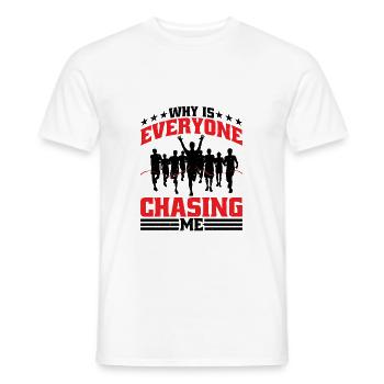 Pourquoi tout le monde me poursuit-il 6 - T-shirt homme - blanc - Devant - AI Model Male 178 dark (178cm)