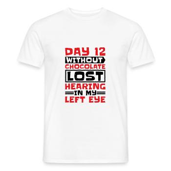 Sans chocolat, perte de l’ouïe dans mon œil gauche 5 - T-shirt homme - blanc - Devant - AI Model Male 178 dark (178cm)