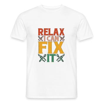 Relax I Can Fix It 14 - Men's T-Shirt - white - Front - AI Model Male 178 dark (178cm)