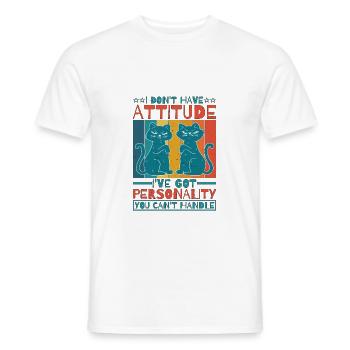 Je n’ai pas d’attitude 6 - T-shirt homme - blanc - Devant - AI Model Male 178 dark (178cm)