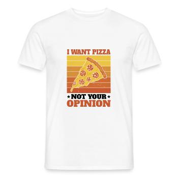 Je veux de la pizza, pas votre opinion - T-shirt homme - blanc - Devant - AI Model Male 178 dark (178cm)