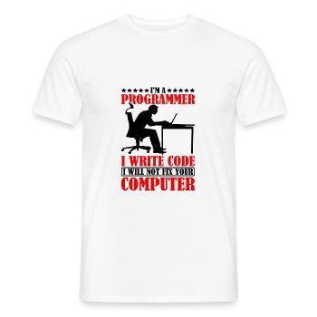 I'm A Programmer I Will Not Fix Your Computer - Männer T-Shirt - Weiß - Vorne - AI Model Male 178 dark (178cm)
