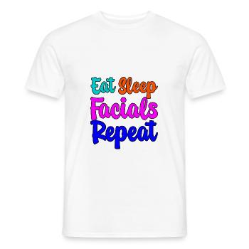 Manger des soins du visage Sleep Répéter 3 - T-shirt homme - blanc - Devant - AI Model Male 178 dark (178cm)