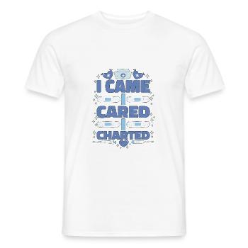 I Came I Cared I Charted 2 - Men's T-Shirt - white - Front - AI Model Male 178 dark (178cm)