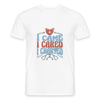 I Came I Cared I Charted 3 - Men's T-Shirt - white - Front - AI Model Male 178 dark (178cm)