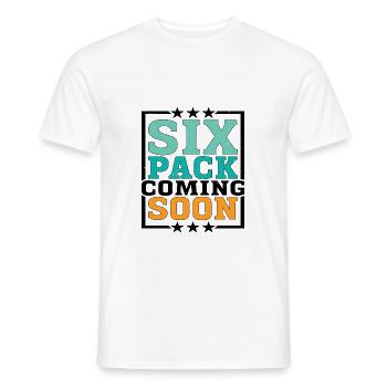 Six Pack Coming Soon 50 - Men's T-Shirt - white - Front - AI Model Male 178 dark (178cm)
