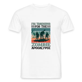 Je m’entraîne pour l’apocalypse zombie 11 - T-shirt homme - blanc - Devant - AI Model Male 178 dark (178cm)