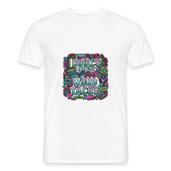Les livres ne sont que des tacos de mots 19 - T-shirt homme - blanc - Devant - AI Model Male 178 dark (178cm)