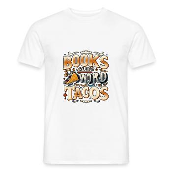 Les livres ne sont que des tacos de mots 20 - T-shirt homme - blanc - Devant - AI Model Male 178 dark (178cm)