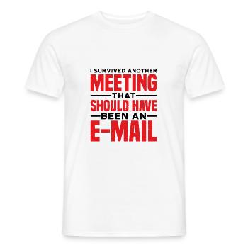 I Survived Another Meeting 81 - Men's T-Shirt - white - Front - AI Model Male 178 dark (178cm)