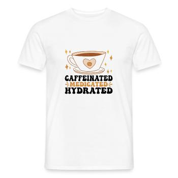 Caffeinated Medicated Hydrated 3 - Männer T-Shirt - Weiß - Vorne - AI Model Male 178 dark (178cm)