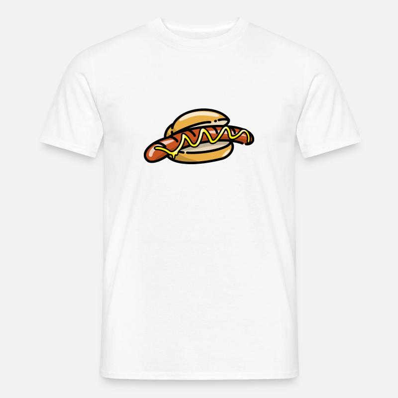Comic Bratwurst Brötchen Bratwurstbrötchen Senf - Männer T-Shirt - Weiß