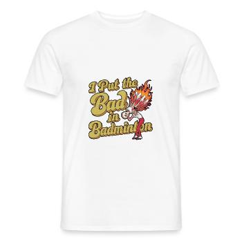 J’ai mis le mauvais au badminton 8 - T-shirt homme - blanc - Devant - AI Model Male 178 dark (178cm)