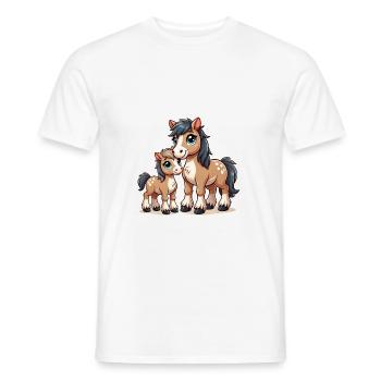 Loving Horse Parent with Child - Männer T-Shirt - Weiß - Vorne - AI Model Male 178 dark (178cm)