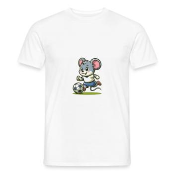 Cute Soccer Player Mouse - Men's T-Shirt - white - Front - AI Model Male 178 dark (178cm)
