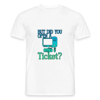 Mais avez-vous ouvert un ticket 4 - T-shirt homme - blanc - Devant - AI Model Male 178 dark (178cm)