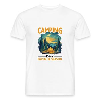 Le camping est ma saison 2 préférée - T-shirt homme - blanc - Devant - AI Model Male 178 dark (178cm)