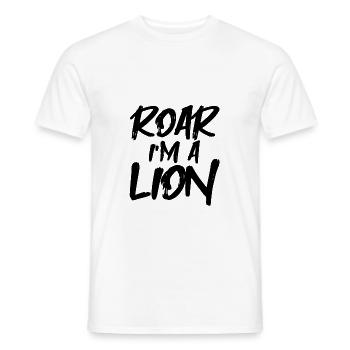 Rugir, je suis un lion - T-shirt homme - blanc - Devant - AI Model Male 178 dark (178cm)
