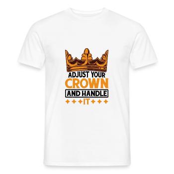 Ajustez votre couronne et manipulez-la 14 - T-shirt homme - blanc - Devant - AI Model Male 178 dark (178cm)