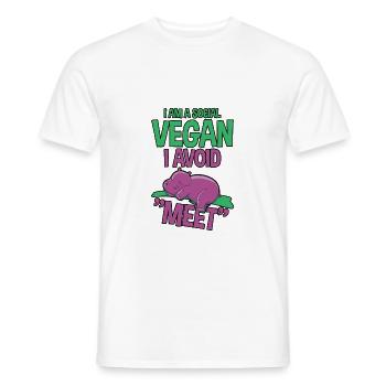 I Am A Social Vegan I Avoid Meet 2 - Männer T-Shirt - Weiß - Vorne - AI Model Male 178 dark (178cm)