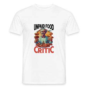 Unpaid Food Critic 13 - Men's T-Shirt - white - Front - AI Model Male 178 dark (178cm)