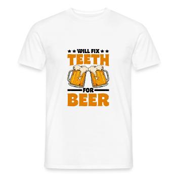 Will Fix Teeth For Beer - Männer T-Shirt - Weiß - Vorne - AI Model Male 178 dark (178cm)