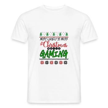 Most Likely To Miss Christmas While Gaming 4 - Männer T-Shirt - Weiß - Vorne - AI Model Male 178 dark (178cm)