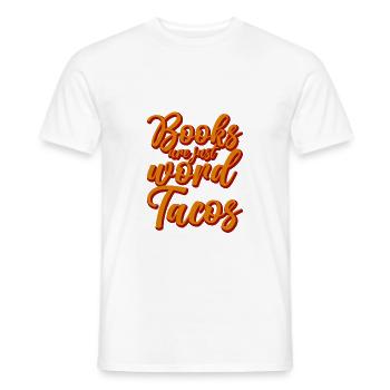 Books Are Just Word Tacos 3 - Männer T-Shirt - Weiß - Vorne - AI Model Male 178 dark (178cm)
