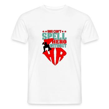 Vous ne pouvez pas épeler Hero sans Hr 5 - T-shirt homme - blanc - Devant - AI Model Male 178 dark (178cm)