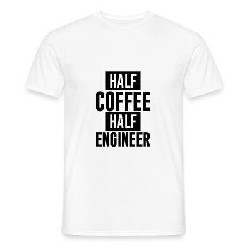 Half Coffee Half Engineer - Men's T-Shirt - white - Front - AI Model Male 178 dark (178cm)
