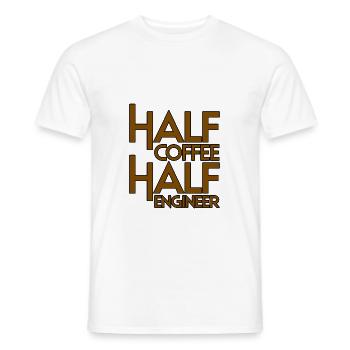 Half Coffee Half Engineer 3 - Men's T-Shirt - white - Front - AI Model Male 178 dark (178cm)