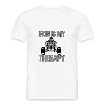 Iron Is My Therapy 2 - Men's T-Shirt - white - Front - AI Model Male 178 dark (178cm)