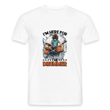 Je suis là pour le batteur 10 - T-shirt homme - blanc - Devant - AI Model Male 178 dark (178cm)