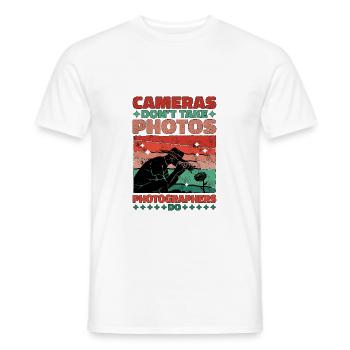Cameras Don't Take Photos, Photographers Do - Männer T-Shirt - Weiß - Vorne - AI Model Male 178 dark (178cm)