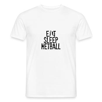 Eat Sleep Netball - T-shirt homme - blanc - Devant - AI Model Male 178 dark (178cm)