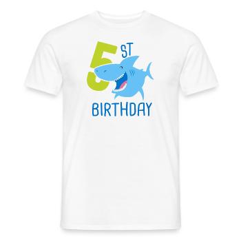 5. Geburtstag Junge 5 Jahre alter Hai - Männer T-Shirt - Weiß - Vorne - AI Model Male 178 dark (178cm)