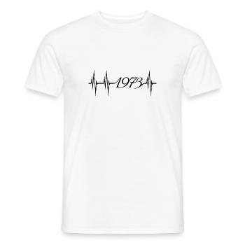 Né en 1973, 50 ans, anniversaire - T-shirt homme - blanc - Devant - AI Model Male 178 dark (178cm)
