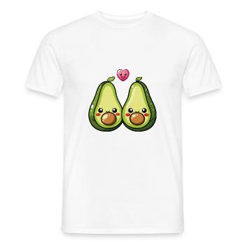 Avokado Paar Liebe Herz Comic - Männer T-Shirt - Weiß - Vorne - AI Model Male 178 dark (178cm)