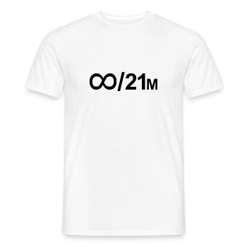 Bitcoin Infinite by 21 million - Men's T-Shirt - white - Front - AI Model Male 178 dark (178cm)